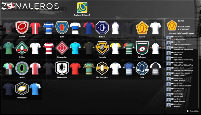 Rugby Union Team Manager 4 gameplay